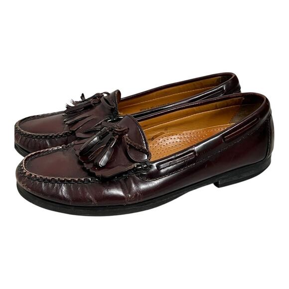 Cole Haan Loafers Men's 9D Brown Leather Tassel Moc Toe Slip-On Shoes - Picture 4 of 8